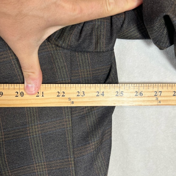 Hart Schaffner Marx HSM Made in USA 48R 100% Wool Brown Checkered Blazer - Picture 6 of 11